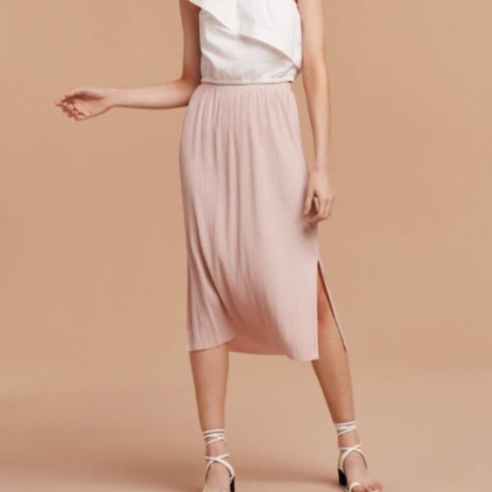 Aritzia Wilfred Pink Celesse Midi Pleated Skirt XS